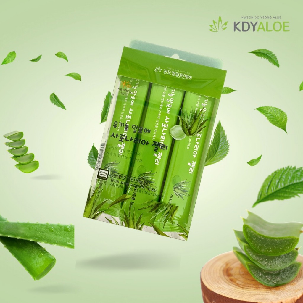 THẠCH NHA ĐAM SAPONARIA NHO XANH HỮU CƠ - Hộp 5 gói