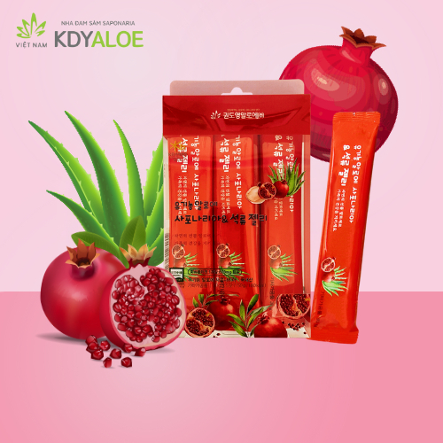 THẠCH COLLAGEN NHA ĐAM SAPONARIA LỰU ĐỎ HỮU CƠ - Hộp 5 gói