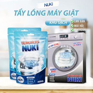 Hộp Vệ Sinh 2 Túi Tẩy Lồng Máy Giặt Nuki 800g Loại Bỏ Nấm Mốc, Cặn Bẩn - Tặng Kèm Nước Hoa Chuyên Dụng Dành Cho Máy Giặt