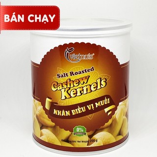 Hạt điều rang muối Vietnuts lon 200g CAO CẤP