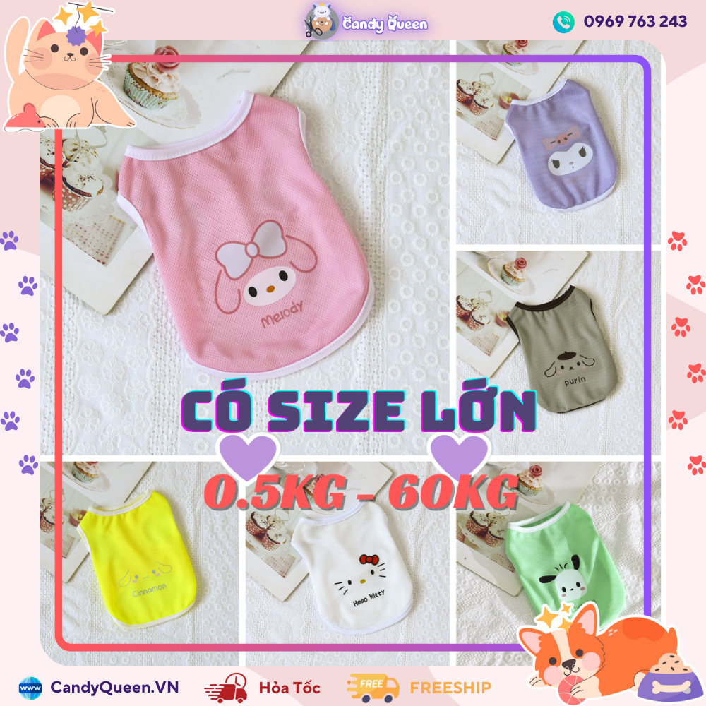 Áo Cho Chó Mèo Thú Cưng Bộ Sản Phẩm In Các Nhân Vật Hoạt Hình Nhiều Màu Sắc