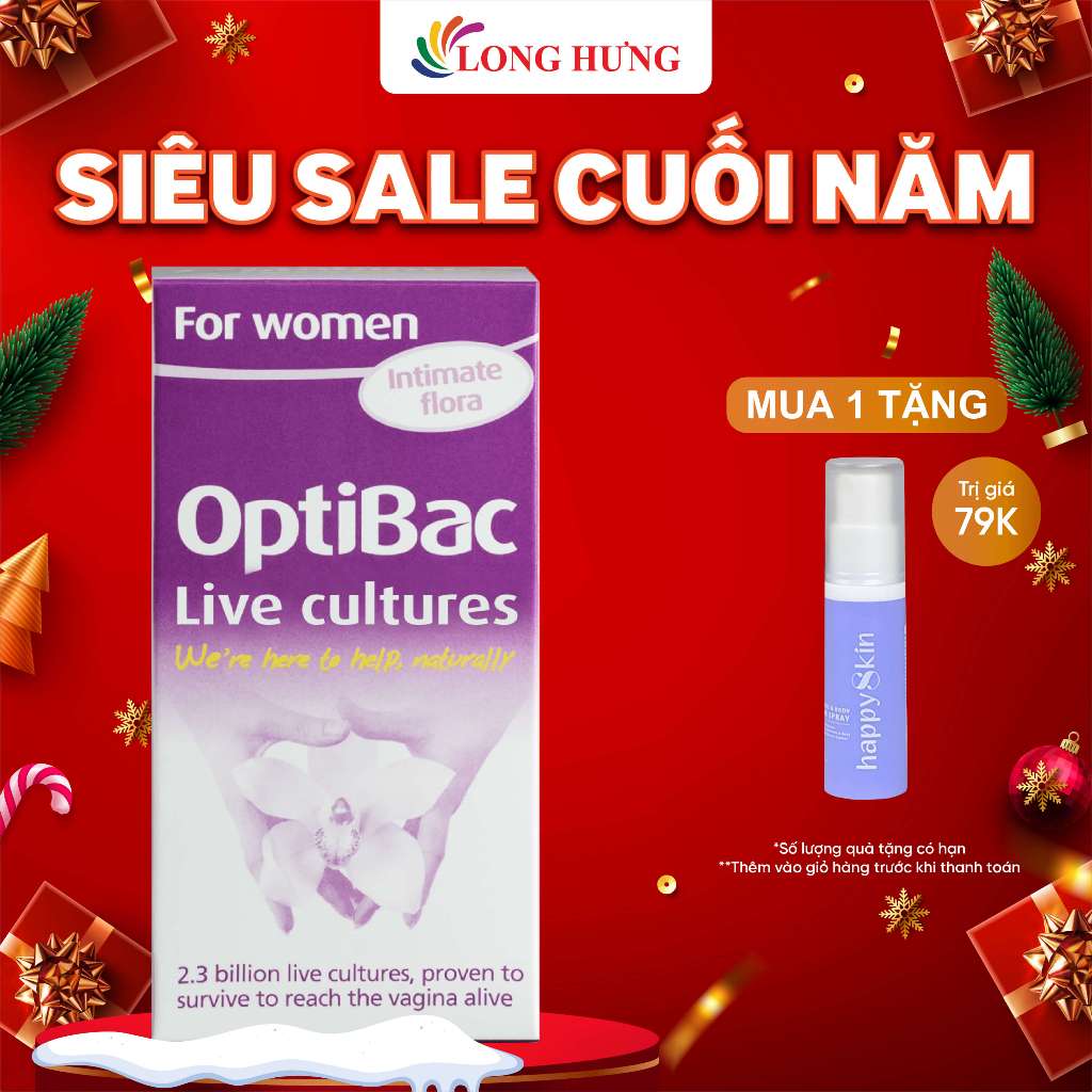 Men vi sinh dành cho phụ nữ OptiBac Probiotics For Women ngăn ngừa viêm nhiễm vùng kín