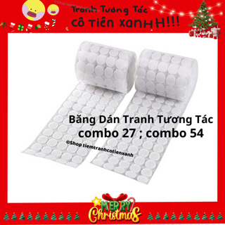 Miếng dán tranh tương tác cô tiên xanh băng dính gai velcro tròn trắng