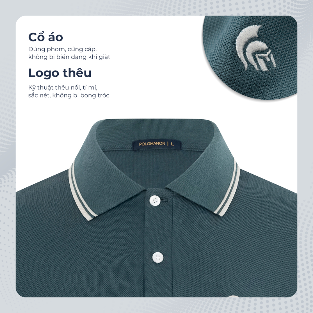 Áo polo nam BASIC CLASSIC vải cá sấu cotton piqué interlock sang trọng, tinh tế - POLOMANOR