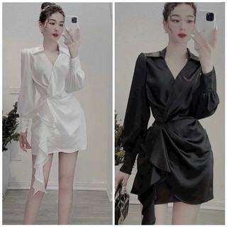 đầm sơ mi đắp chéo 55kg-95kg