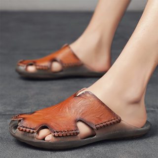 Dép Nam Da Bò Đế Mềm Volo V243, Dép Sandal Cao Cấp Hàng Hiệu, Mẫu Dép Rọ Bít Mũi Thời Trang Độc Lạ - FreeShip Hôm Nay