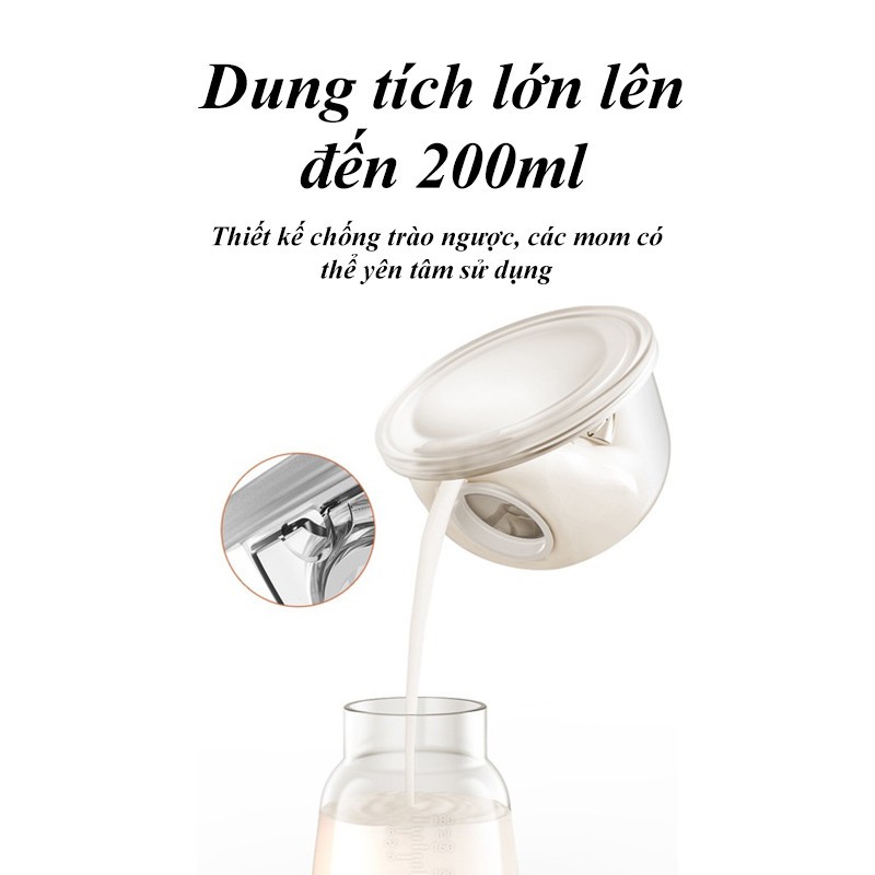 Máy Hút Sữa Không Dây Cao Cấp Phễu Silicon Máy Hút Sữa Đơn Massage Kích Sữa Thông Minh Sạc Pin Tiện Lợi