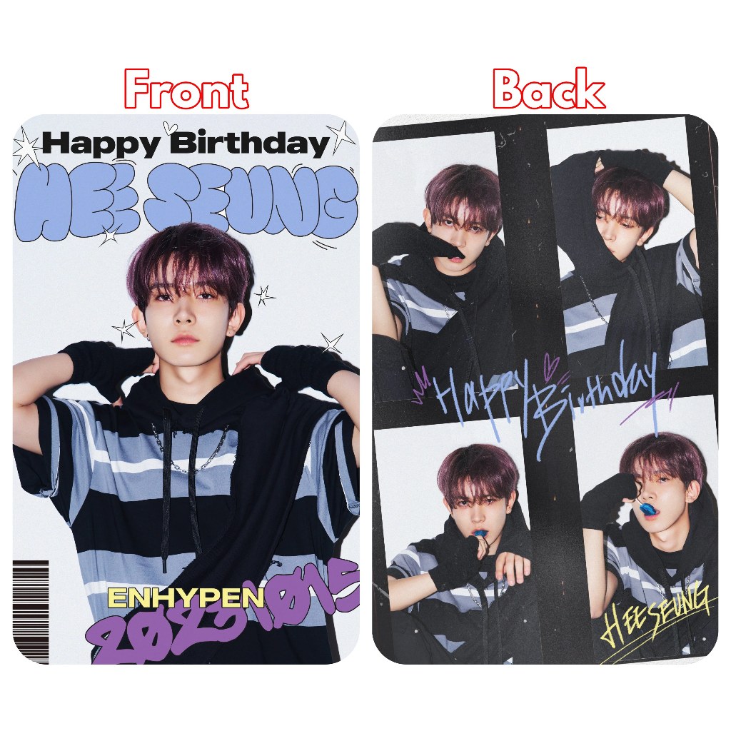 1 card giấy bo góc in 2 mặt ảnh ENHYPEN - Heeseung BDAY 2023