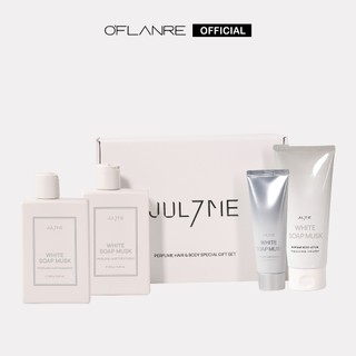 JULYME Bộ Sản Phẩm Dành Cho Tóc và Cơ Thể Perfume Hair & Body White Soap Musk Gift Set 4 Sản Phẩm