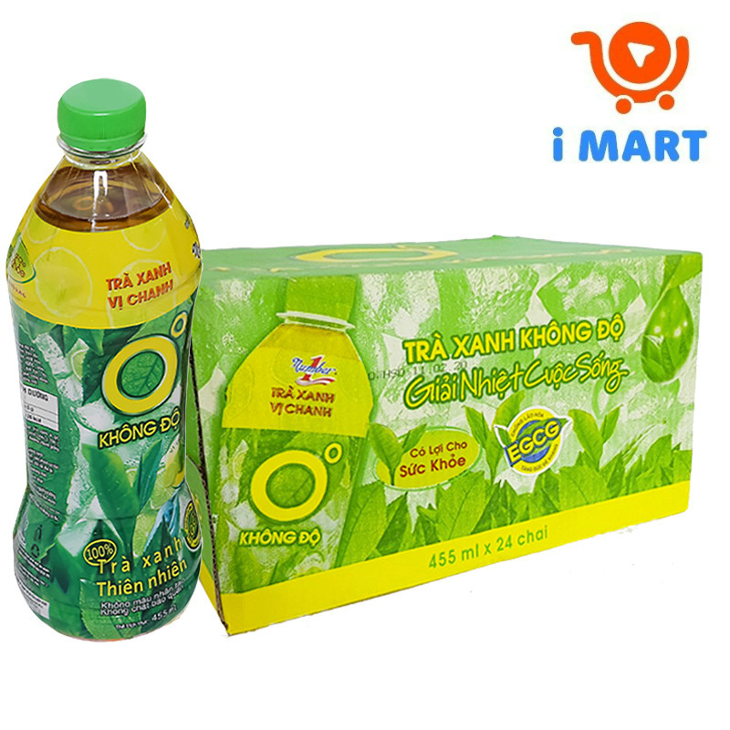 Trà xanh không độ 455ml (1 thùng 24 chai)