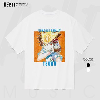 Áo thun Unisex Katekyo Hitman Reborn! Tsuna Oversized 100% Cotton ngắn tay