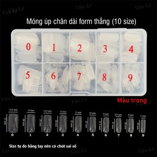 móng úp chân dài form đẹp hộp 500 móng