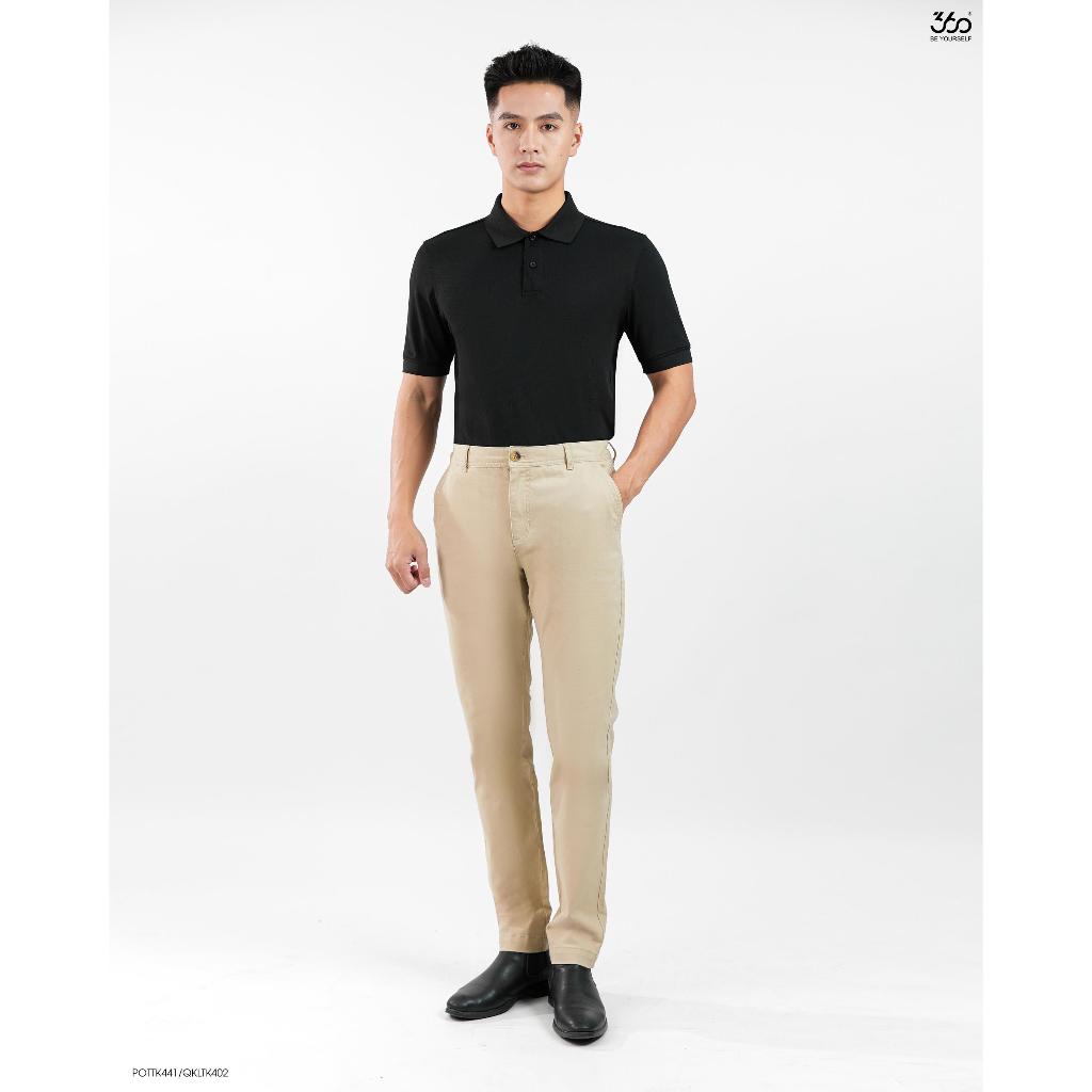 Áo polo nam cổ bẻ thương hiệu 360 Boutique ngắn tay màu đen chất liệu cà phê cao cấp - POTTK441