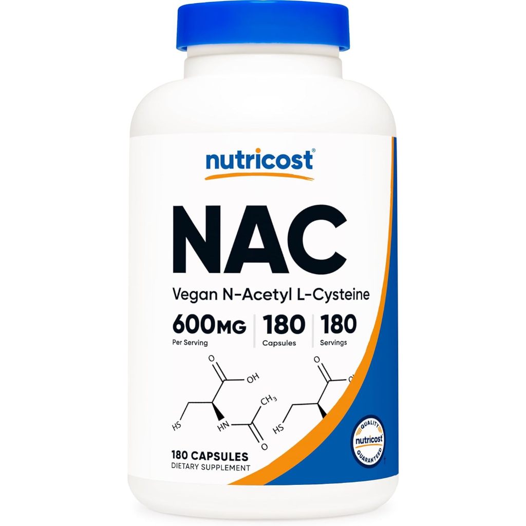 Nac Nutricost N-Acetyl Cysteine 600mg Thực Phẩm Bổ Sung Bảo Vệ Gan, Giải Độc Gan, Giúp Mát Gan