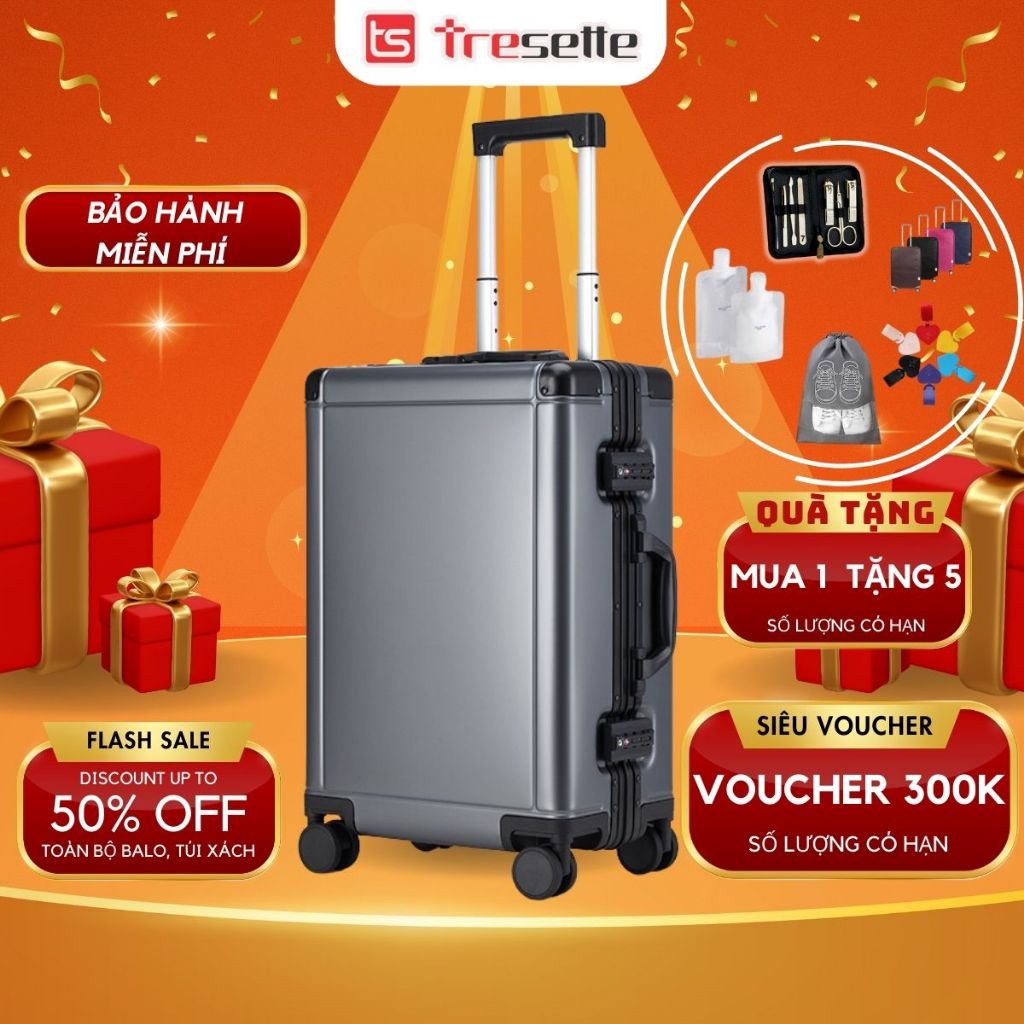 Vali khóa sập hợp kim nhôm nguyên khối Cao Cấp nhập khẩu Hàn Quốc 8007 bảo hành 3 năm