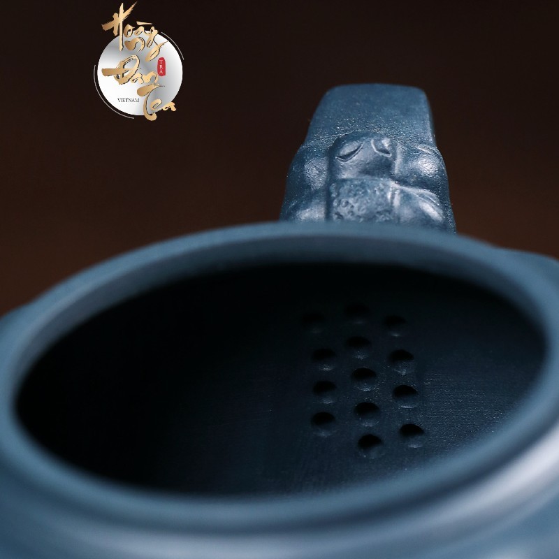 Ấm Tử Sa Đức Chung Thiên Thanh Nê Đồ Pha Chén Trà Đạo 300ML Kèm Chứng Thư Chế Tác Bình Đất Cao Cấp