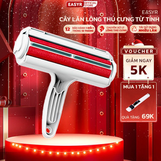 Cây Lăn Lông Từ Tính Tĩnh Điện EASYR, Lăn Sạch Bụi & Lông Thú Cưng, Bảo Hành Đổi Trả