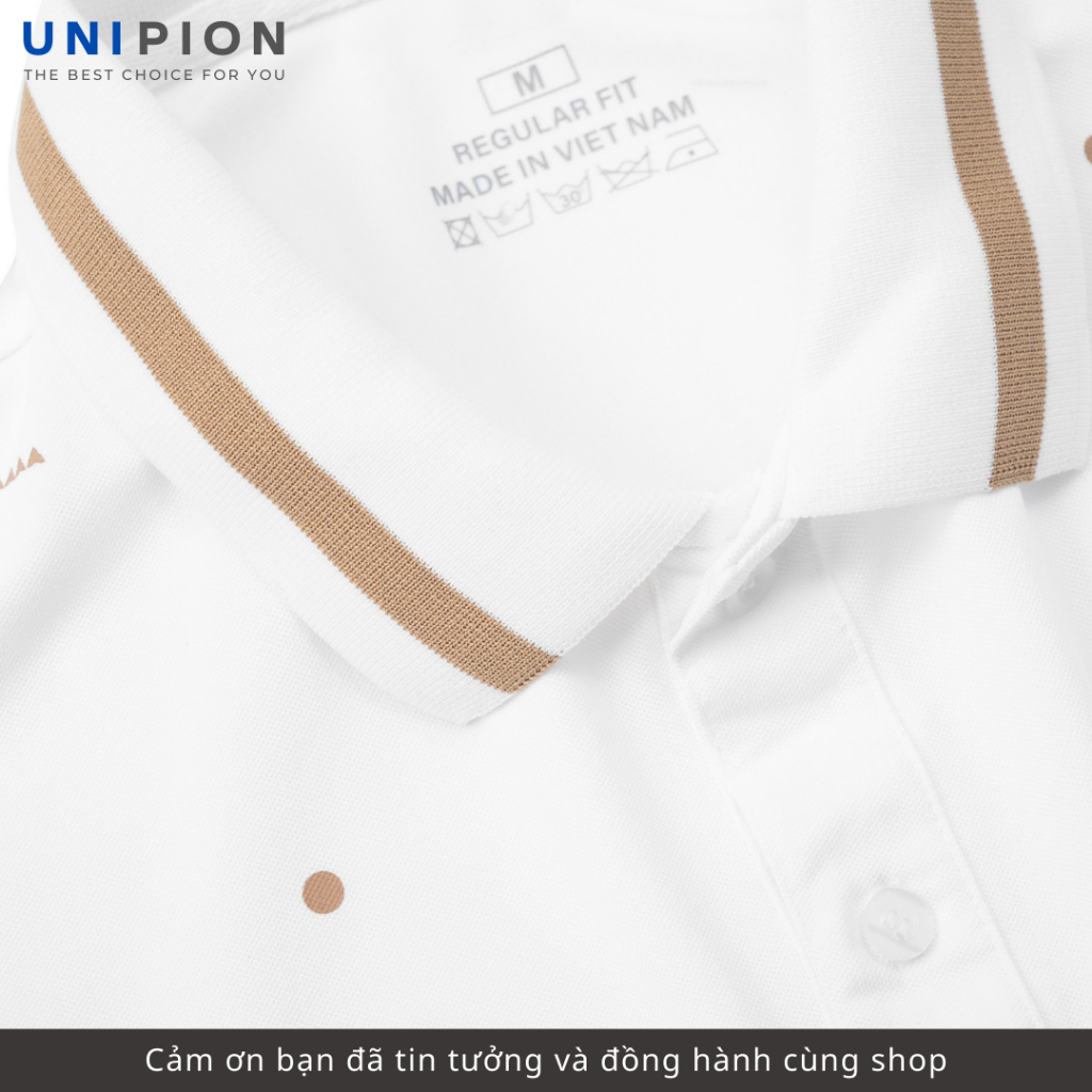 Áo polo nam UNIPION phối họa tiết in chất cotton  thấm hút, co giãn, thoáng mát kiểu dáng trẻ trung, năng động - AT177