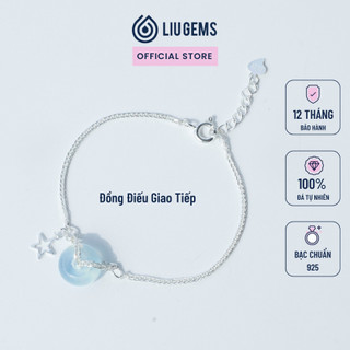 Lắc Tay Bạc 925 Nữ Đồng Điếu Aquamarine Liugems Phong Thuỷ Độc Đáo Cá Tính VB06