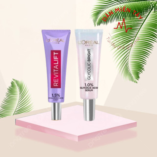 Serum siêu cấp ẩm & giảm nếp nhăn L'Oreal Paris Hyaluronic Acid 1.5%/ Glycolic Bright Instant Glowing Serum 1.0%