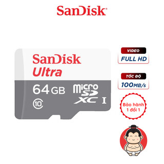 Thẻ nhớ micro sd sandisk ultra 64gb - tốc độ cao class10 chính hãng sandisk