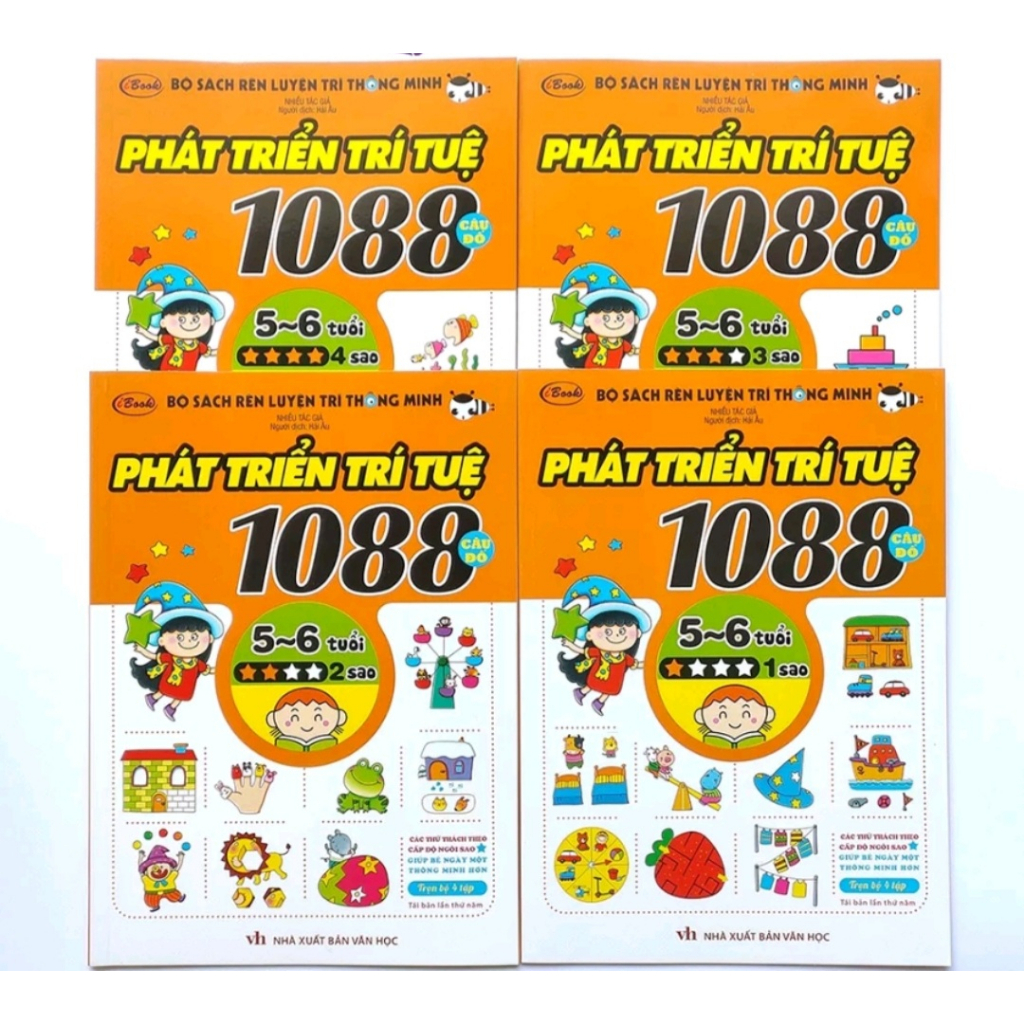 Sách - 1088 câu đố phát triển trí tuệ cho bé 5-6 tuổi
