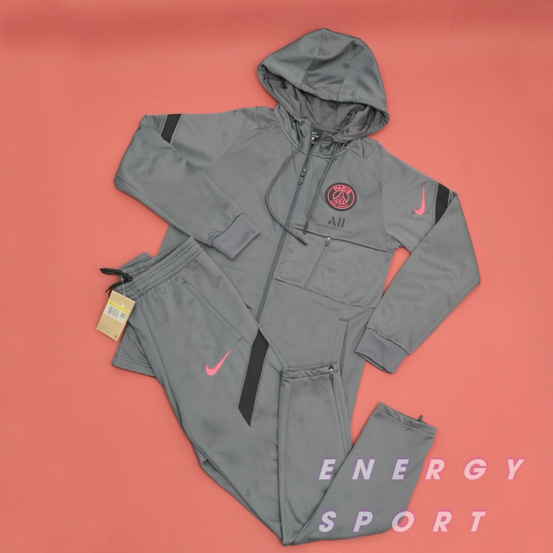 Bộ Quần Áo Thể Thao Nam NK PSG Strike Gris Rouge