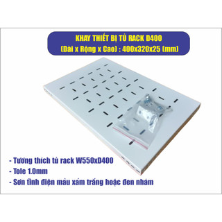 Khay thiết bị tủ rack d400 - sơn tĩnh điện màu đen/trắng