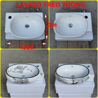 LAVABO MINI NHỎ Chậu rửa mặt lavabo góc treo tường 422NA, men NANO trắng sáng chống bám bẩn