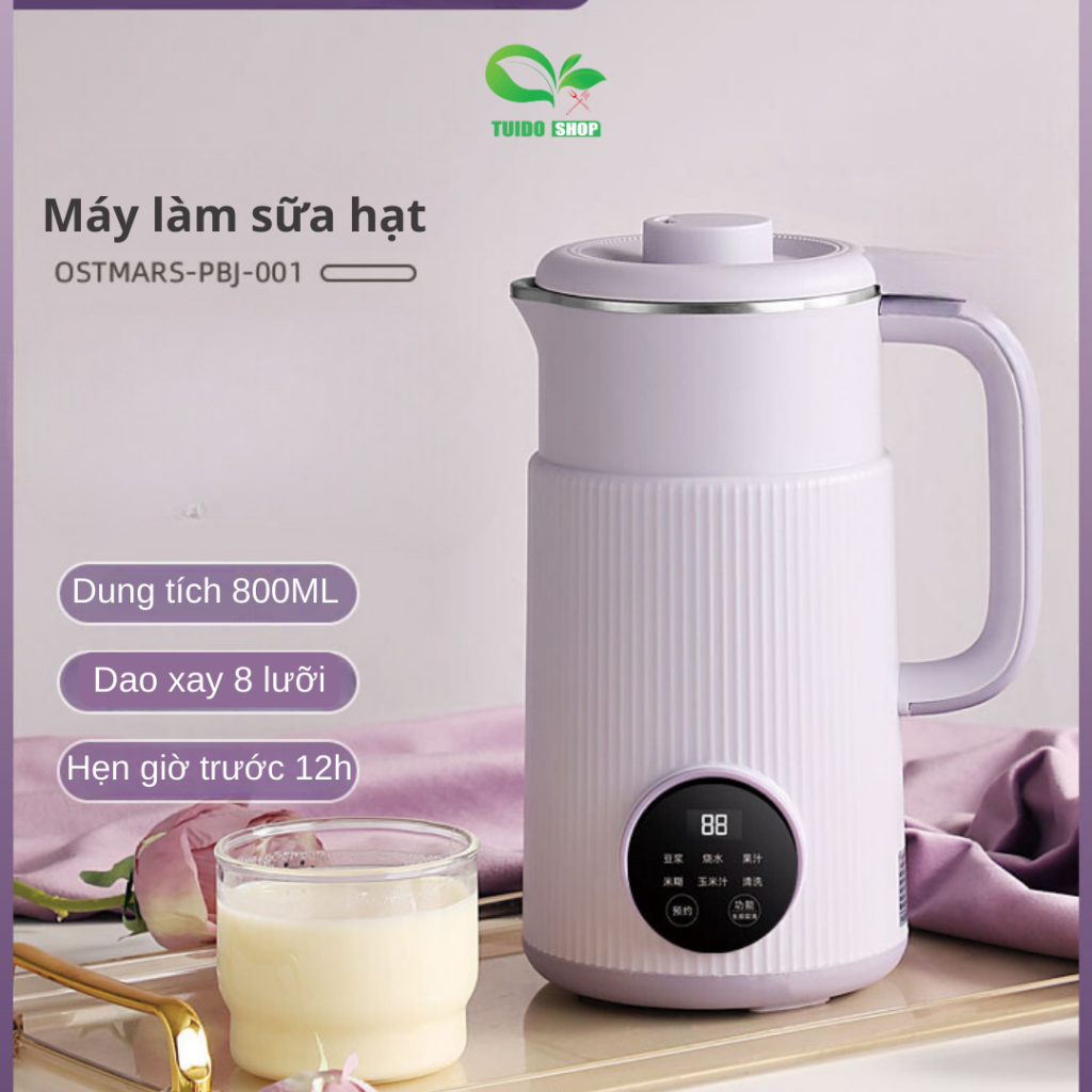 Máy làm sữa hạt OSTMARS Đa năng dung tích 800ML - 1L Giữ Ấm Thông Minh, Xay Sinh Tố, Làm Sữa Đậu Nành - TUIDO.STORE