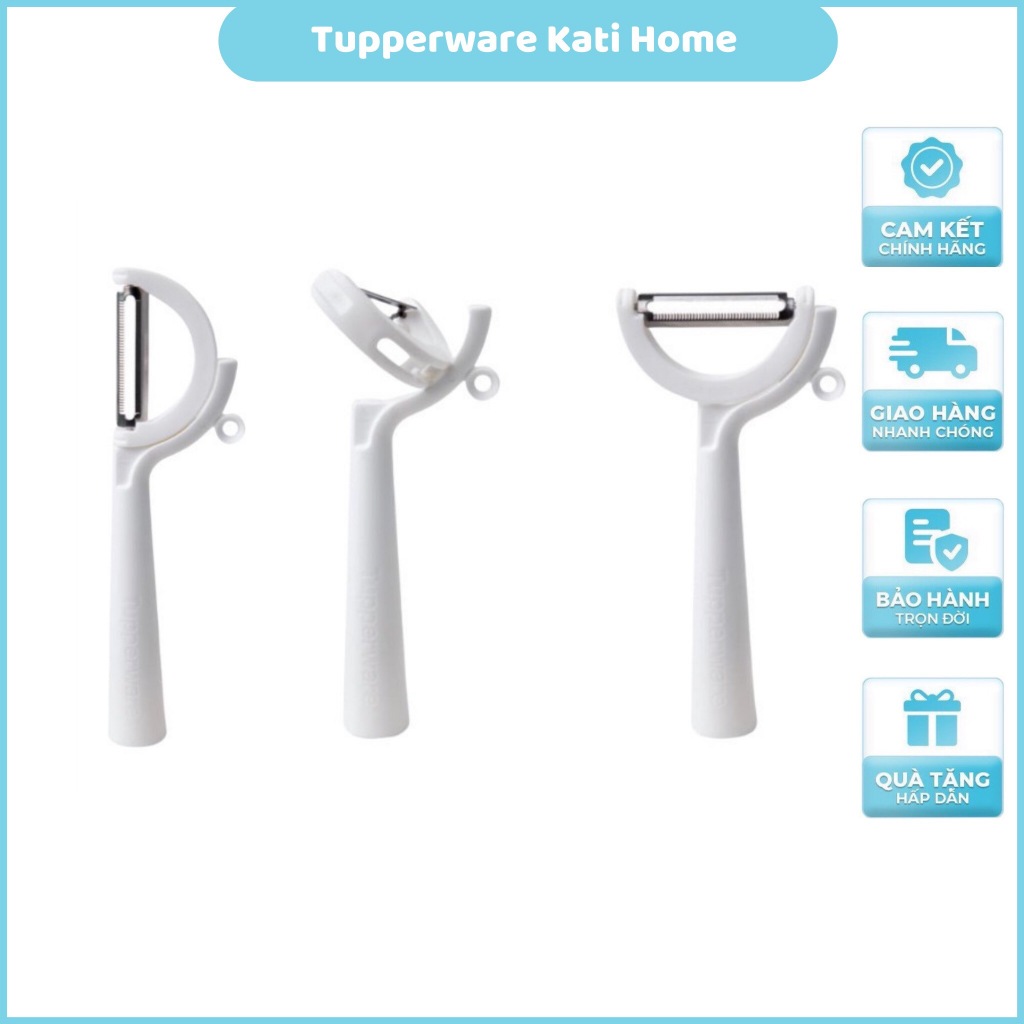 Dao Gọt Vỏ Thép Không Gỉ Tupperware Twistable Peeler Dụng Cụ Bào Răng Cưa Xoay Chiều Tay Trái Phải