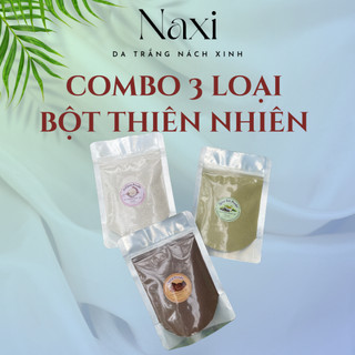 Mix 3 loại Bột thiên nhiên đậu đỏ, bột trà xanh, bột cà phê dưỡng sáng da, mềm mịn