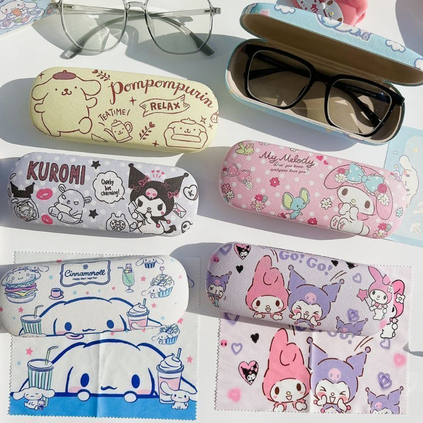 Hộp Đựng Kính Sanrio Cạnh Tròn Mẫu Hoạt Hình Cute