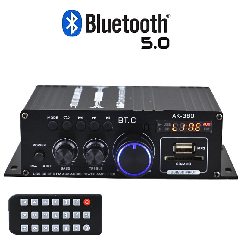Khuếch đại công suất-Amply Mini Karaoke Bluetooth BT-298A, Âm ly Bluetooth Karaoke Tại Nhà