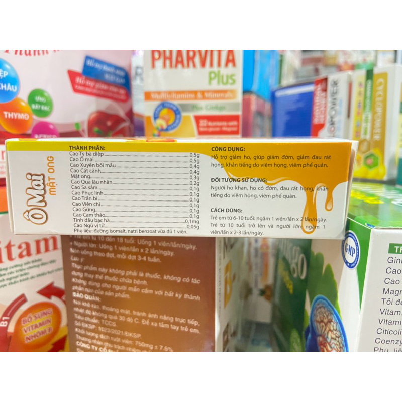 Viên ngậm giảm Ho Chanh đào - Quất - Mật Ong - 100% tự nhiên