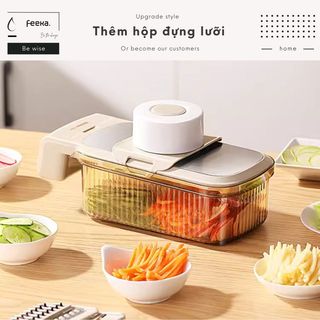 Bộ nạo sợi rau củ đa năng FEEKA 5 lưỡi dao, đồ bào rau củ INOX đa năng cao cấp nhỏ gọn