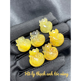 Mặt dây Hồ ly chúa thạch anh tóc Vàng