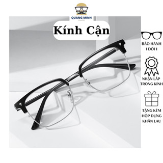 Kính cận thị gọng nhựa nửa viền vuông đủ độ -0.5 đến -4.0 mã Z02 - Quang Minh
