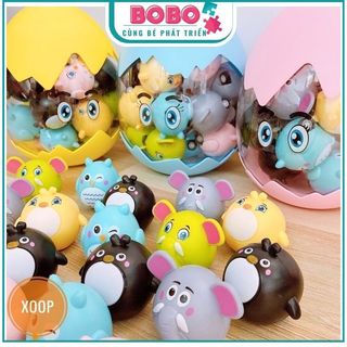 Đồ chơi quả trứng khủng long khổng lồ 20 thú chạy đà dây cót dễ thương cho bé