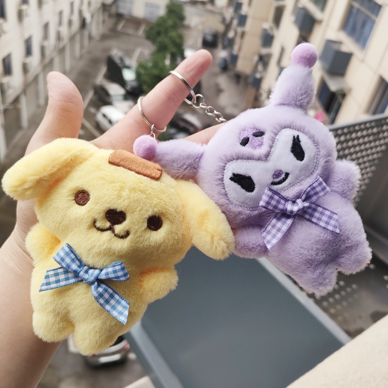 Móc khóa gấu bông thỏ Kuromi Cinnamon Melody Pudding xinh xắn đáng yêu