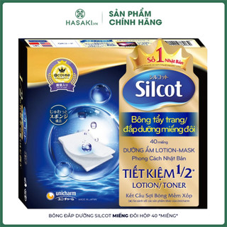 Bông Tẩy Trang Silcot Miếng Đôi 40 Miếng Uruuru Cotton Hasaki Sản Phẩm Chính Hãng