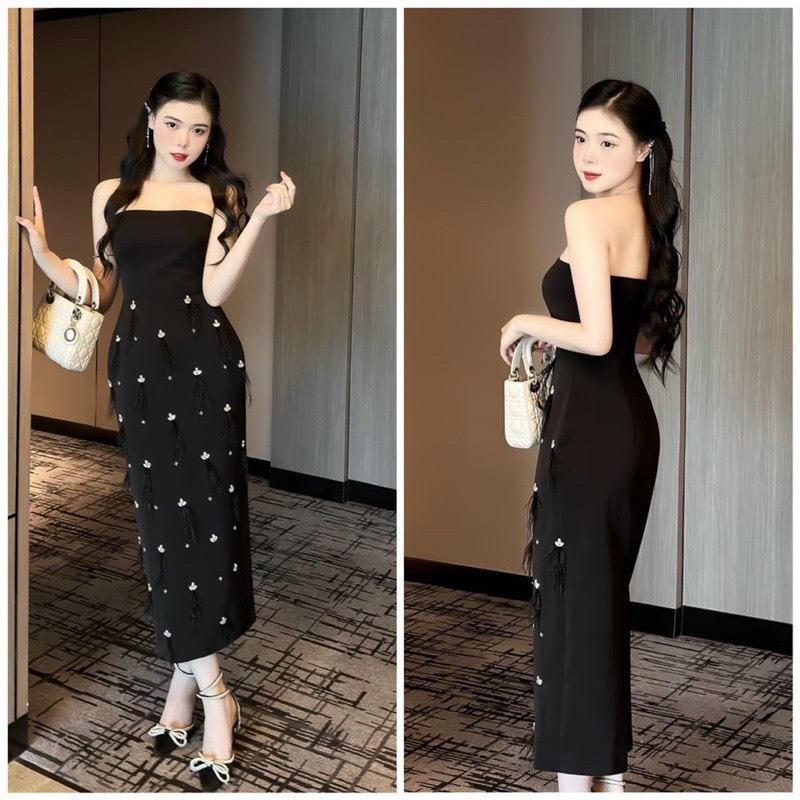 đầm cúp cườm kèm theo ảnh chụp thật