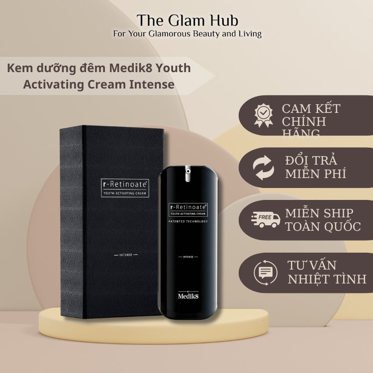 Kem dưỡng đêm chống lão hoá Medik8 r-Retinoate Youth Activating Cream Intense, dưỡng ẩm giúp da căng mịn, trắng sáng