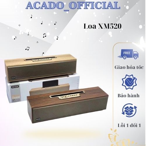 Loa bluetooth XM 520 Siêu Bass , Loa Bluetooth Để Bàn Vỏ Gỗ 20W Thiết Kế Sang Trọng Âm Thanh Trầm Ấm ACADO [LOA XM520]