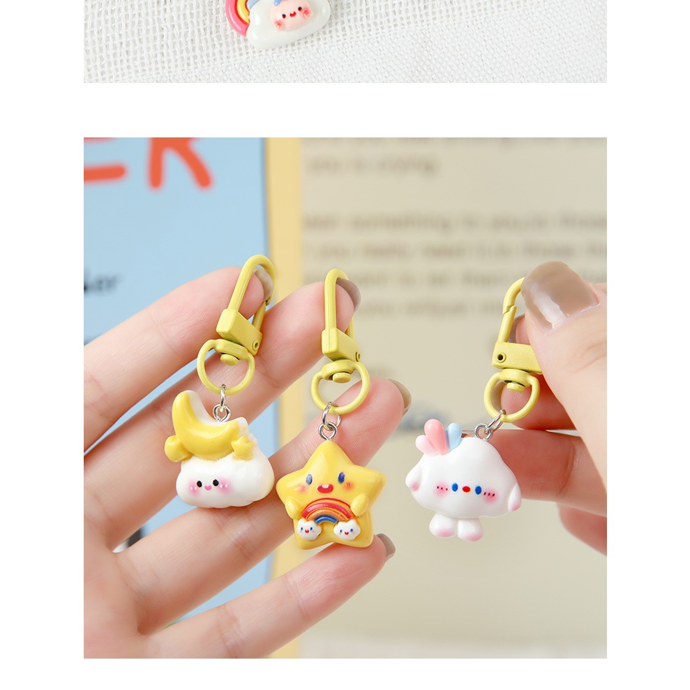 Móc khóa treo balo gắn charm họa tiết hoạt hình dễ thương