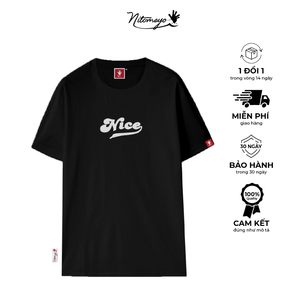 Áo Thun Unisex Nam Nữ Ngắn Tay Oversize Phản Quang NITOMEYO Nice Tee Hot Trend 2022 form chuẩn đẹp