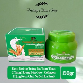  Kem Dưỡng Trắng Da Toàn Thân 2 Tầng Hương Sữa Gạo Collagen - 150g  Tặng Kèm Chai Nước Hoa 5ml  