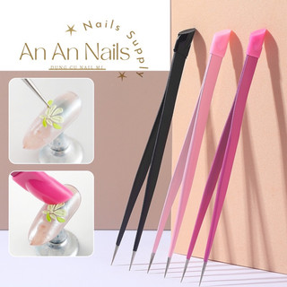 Nhíp hai đầu silicon và nhíp nail mũi cong , anannails