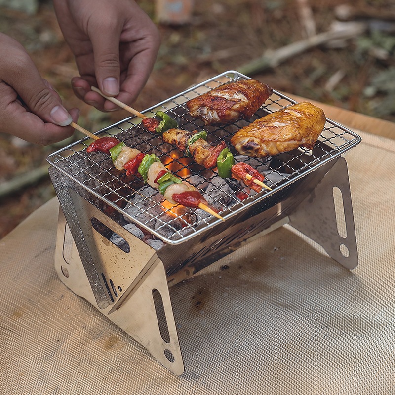 Bếp nướng Than mini gấp Bếp Nướng Bbq mini Solo Camping