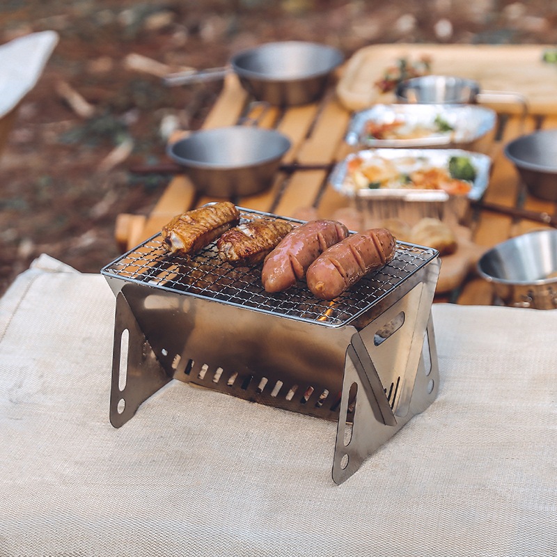 Bếp nướng Than mini gấp Bếp Nướng Bbq mini Solo Camping